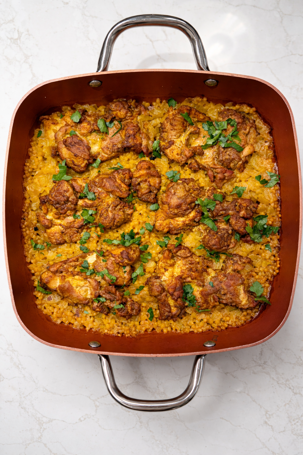 One-Pan Chicken & Ptitim with Shabbat Rice Blend